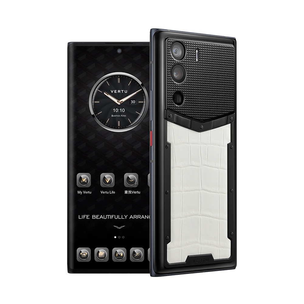 METAVERTU ALLIGATOR SKIN 5G WEB3 PHONE -CREAMY WHITE 2