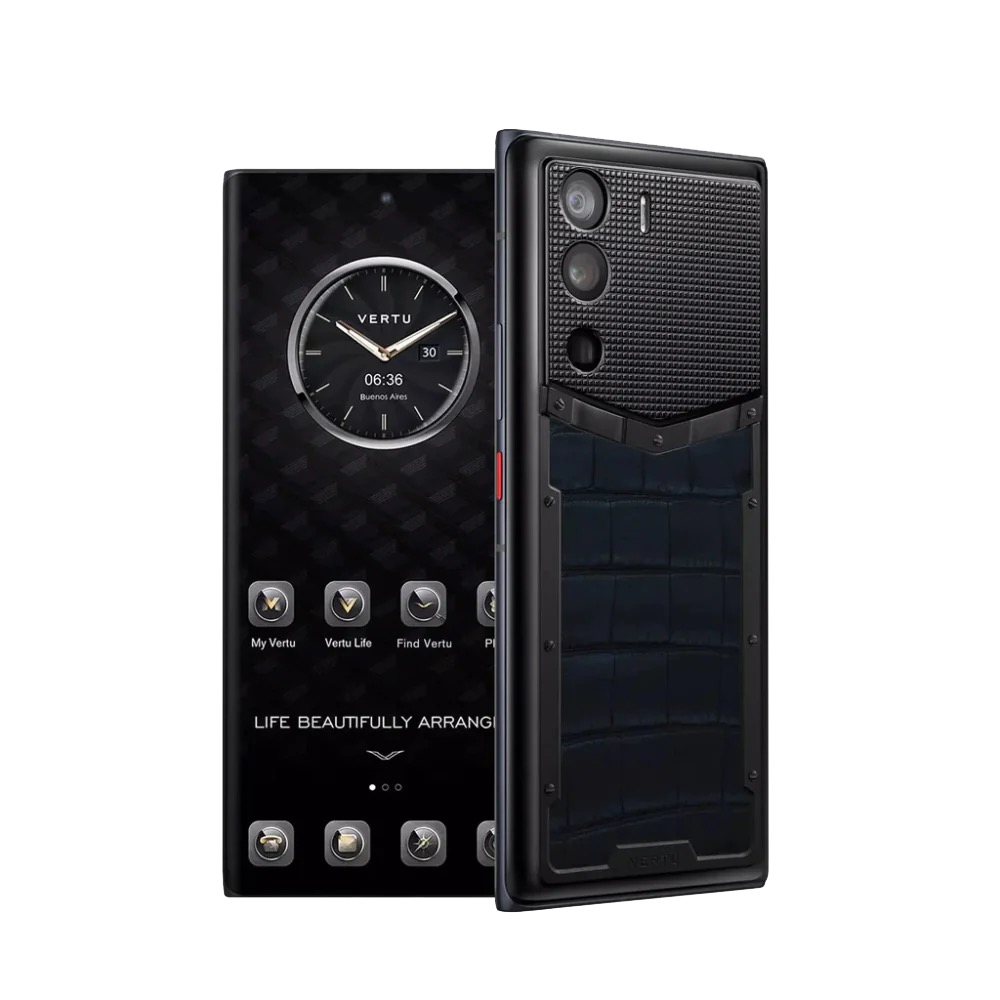 METAVERTU ALLIGATOR SKIN 5G WEB3 PHONE - NAVY BLUE