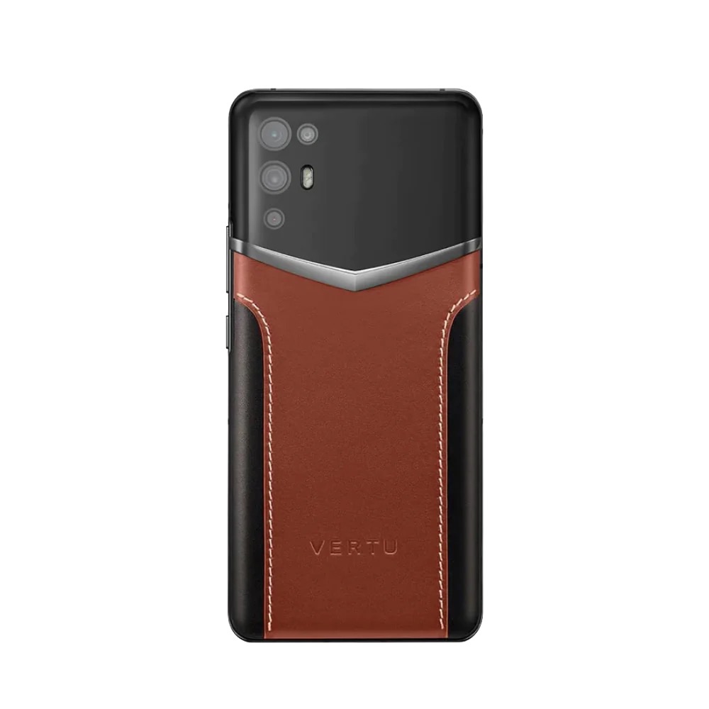 IVERTU CALFSKIN STITCHING PHONE - BROWN & BLACK