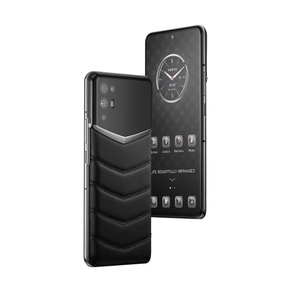 IVERTU V QUITING CALFSKIN 5G PHONE -BLACK