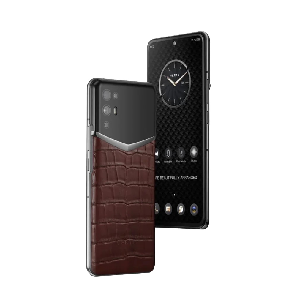 IVERTU ALLIGATOR SKIN 5G PHONE - AMBER BROWN