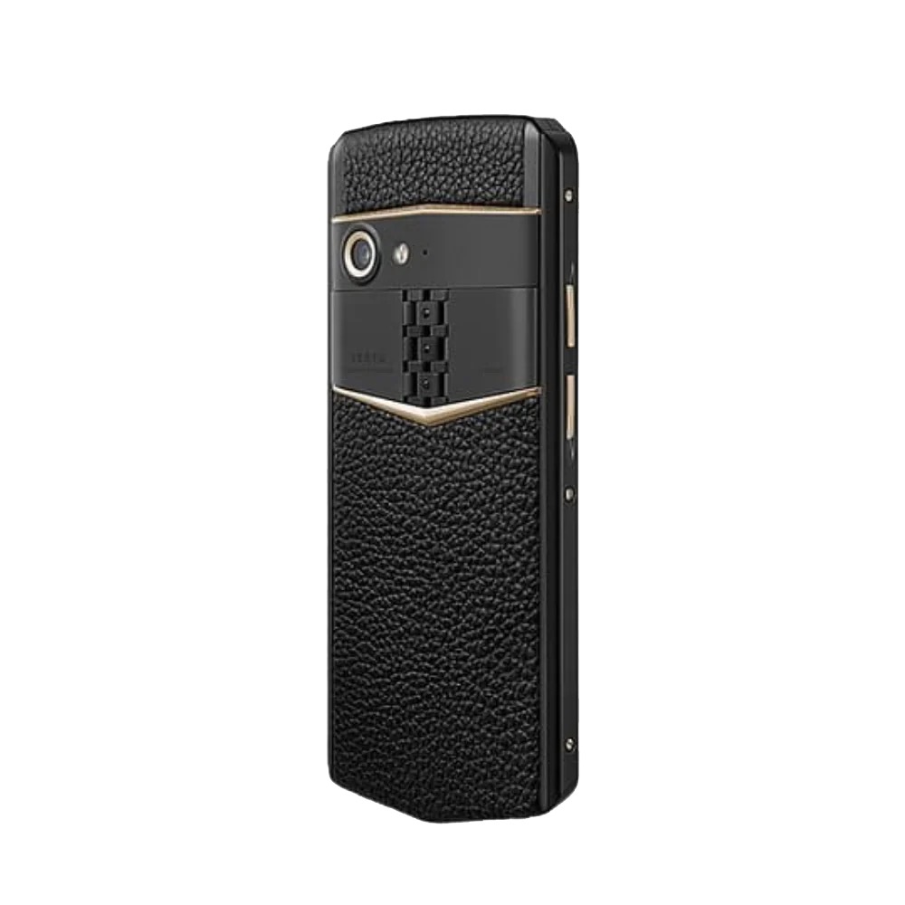 ASTER P GOTHIC GOLD SCREW CALFSKIN PHONE - JADE BLACK