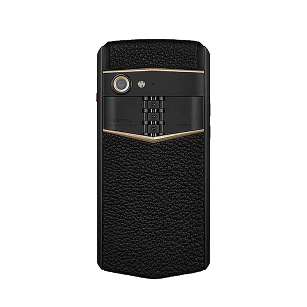 ASTER P GOTHIC GOLD SCREW CALFSKIN PHONE - JADE BLACK