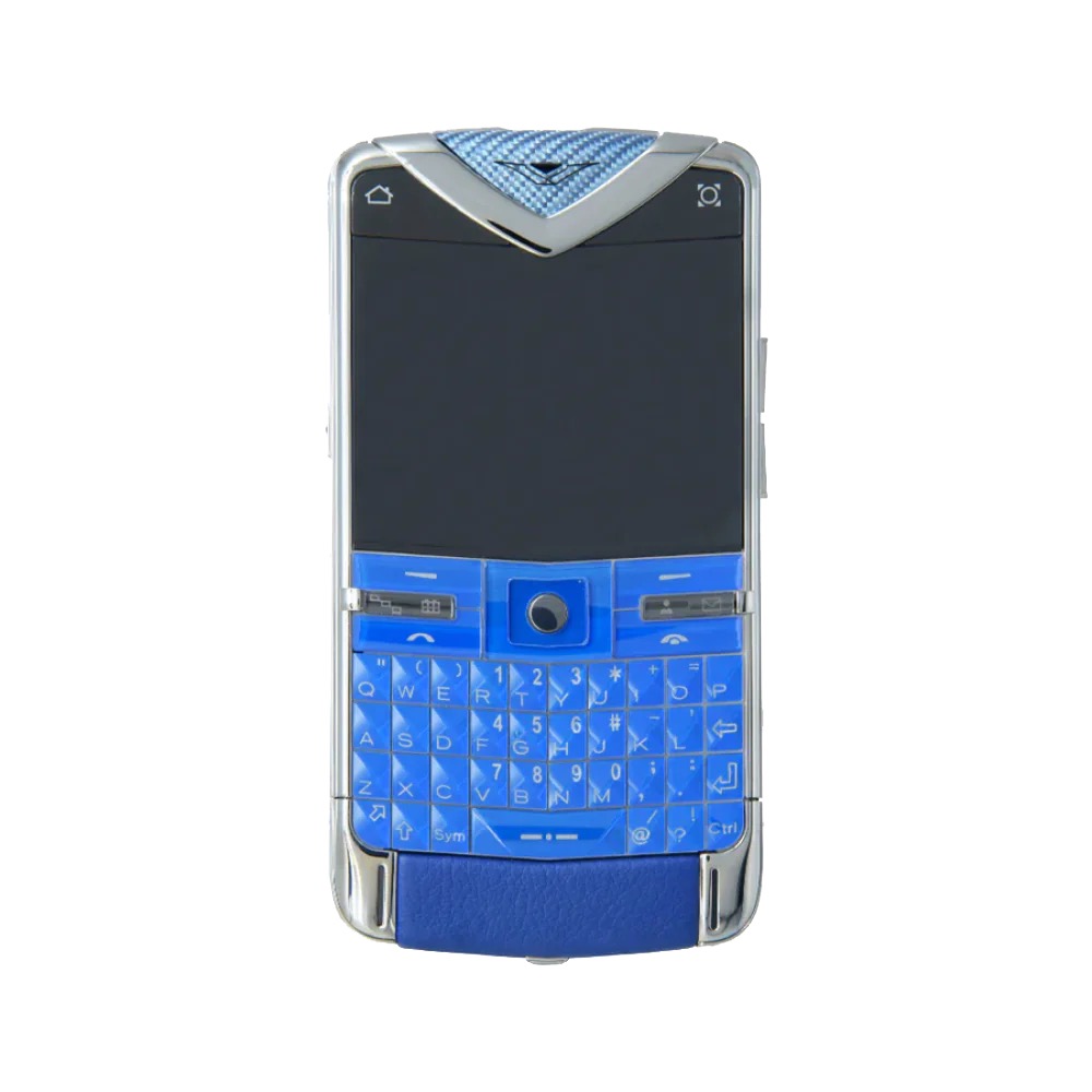 VERTU QUEST POLISH SS PEAT LTR RM-582V CN CLASSIC KEYPAD PHONE -BLUE