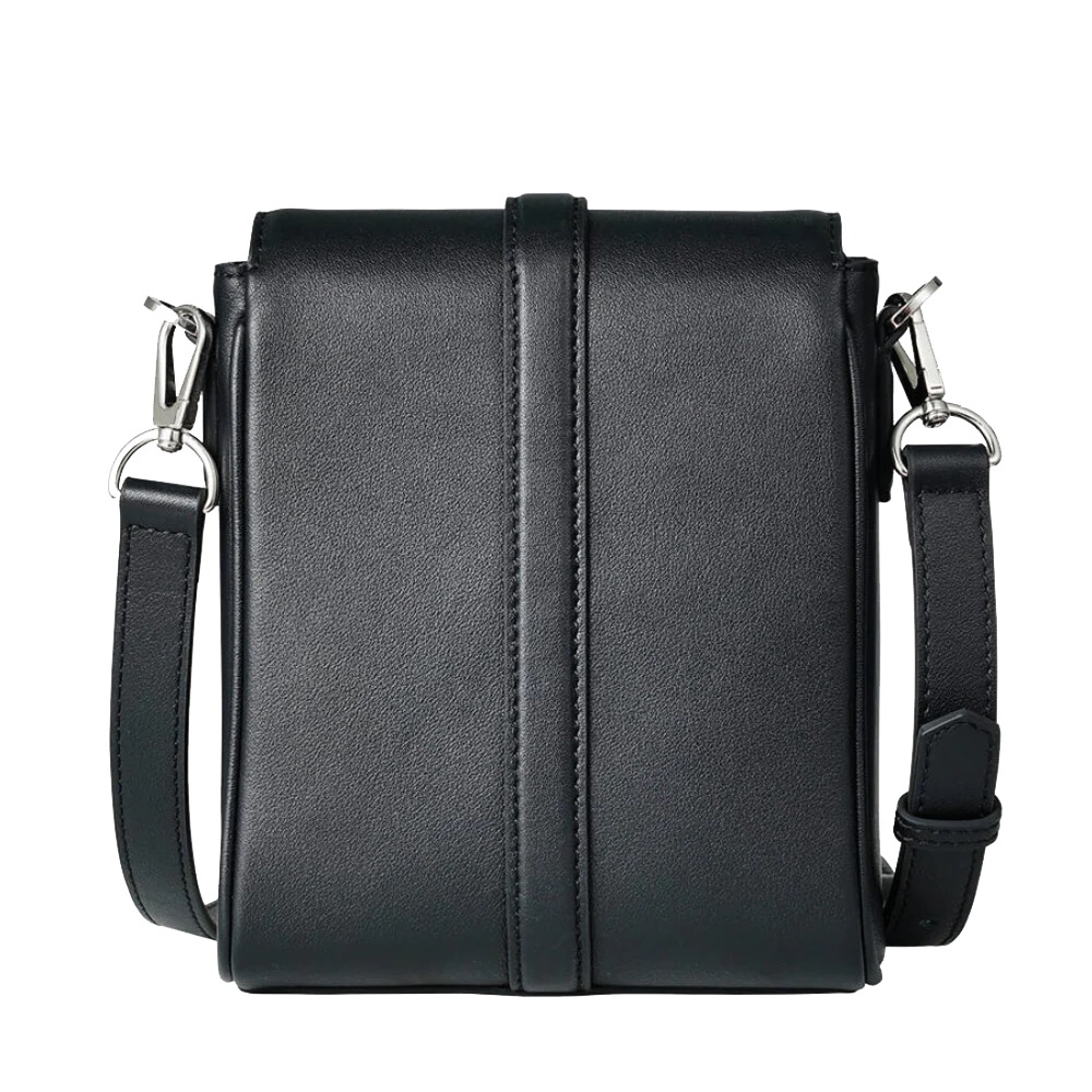 BUSINESS CROSSBODY LEATHER MINI COURIER & MESSENGER BAG FOR MEN - BLACK