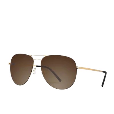 POLARIZED AVIATOR SUNGLASSES - BROWN & BLUE