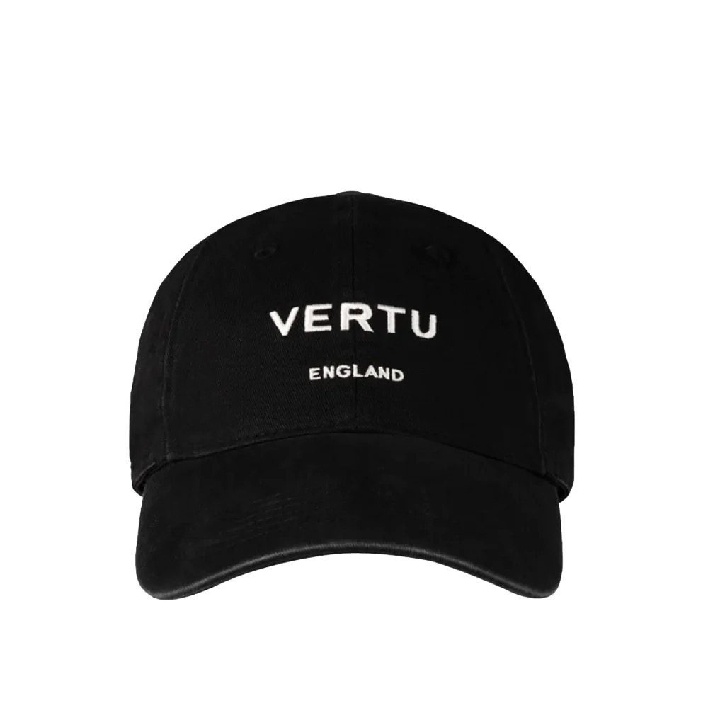 FOLDED-LINKED V ADJUSTABLE COTTON CLASSIC BASEBALL CAP - BLACK