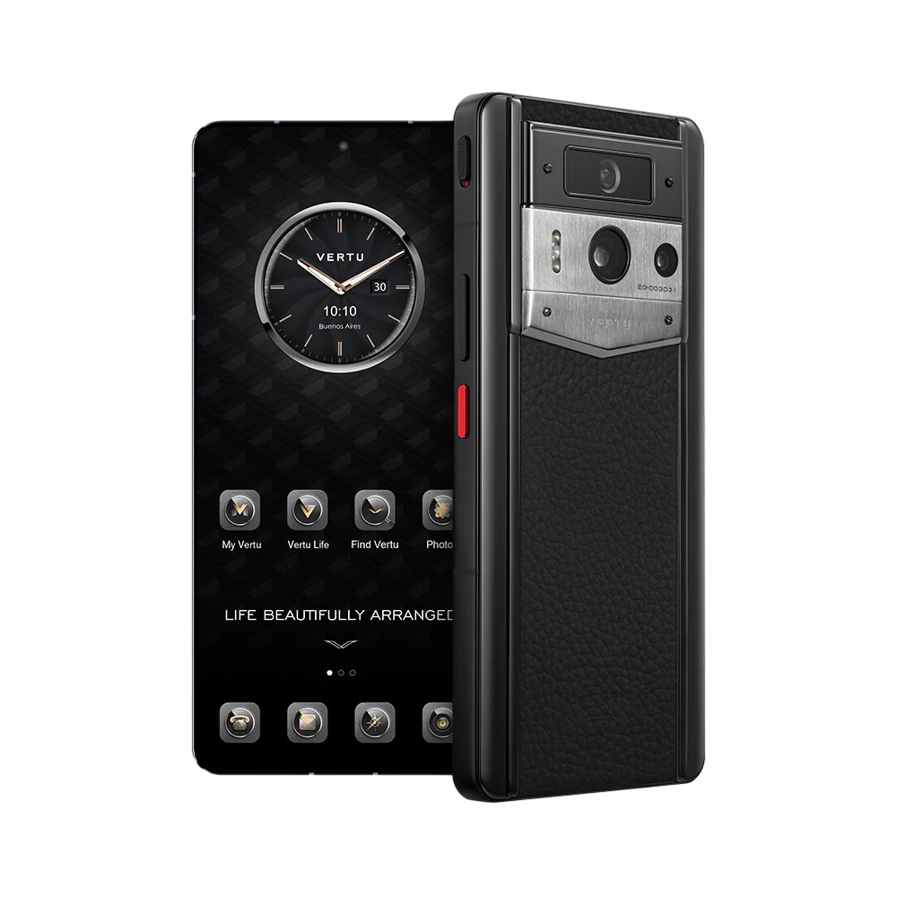 METAVERTU 2 CALFSKIN WEB3 AI PHONE - JADE BLACK(SILVER CASE)