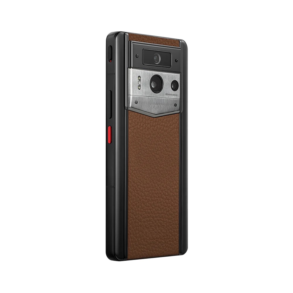 METAVERTU 2 CALFSKIN WEB3 AI PHONE - CARAMEL BROWN(SILVER CASE)