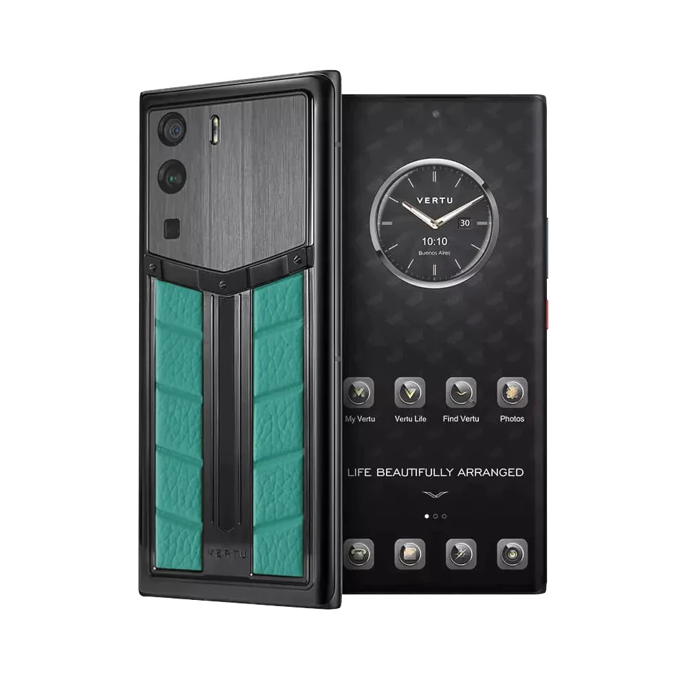 METAVERTU RACE TRACK DESIGN CALFSKIN WEB3 PHONE - VERONA GREEN